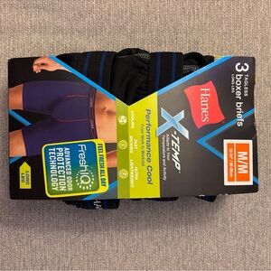 Hanes Men's Black Long Leg Boxer Briefs - 3 Pack